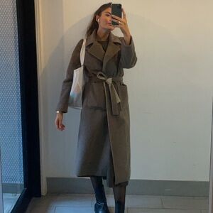 GREYLIN Belted Coat Brown Tan With Grey undertone
